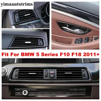 

For BMW 5 Series F10 F18 2011 - 2017 Door Handle Bowl / Side / Middle Air AC Outlet Vent Frame Strip Carbon Fiber ABS Cover Trim