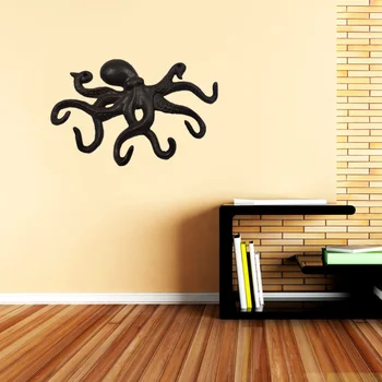

1PC Cast Iron Octopus Shaped Hook Creative Key Hook Decorative Key Rack Clothes Hanger for Home Living Room