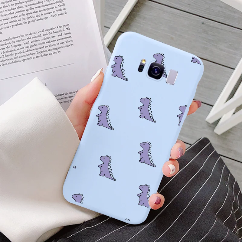 For Samsung Galaxy S8 Plus Case Butterfly Back Cover Phone Coque For Samsung s8plus s 8 Plus Dinosaur Fundas Bumper Etui Shell kawaii samsung phone cases