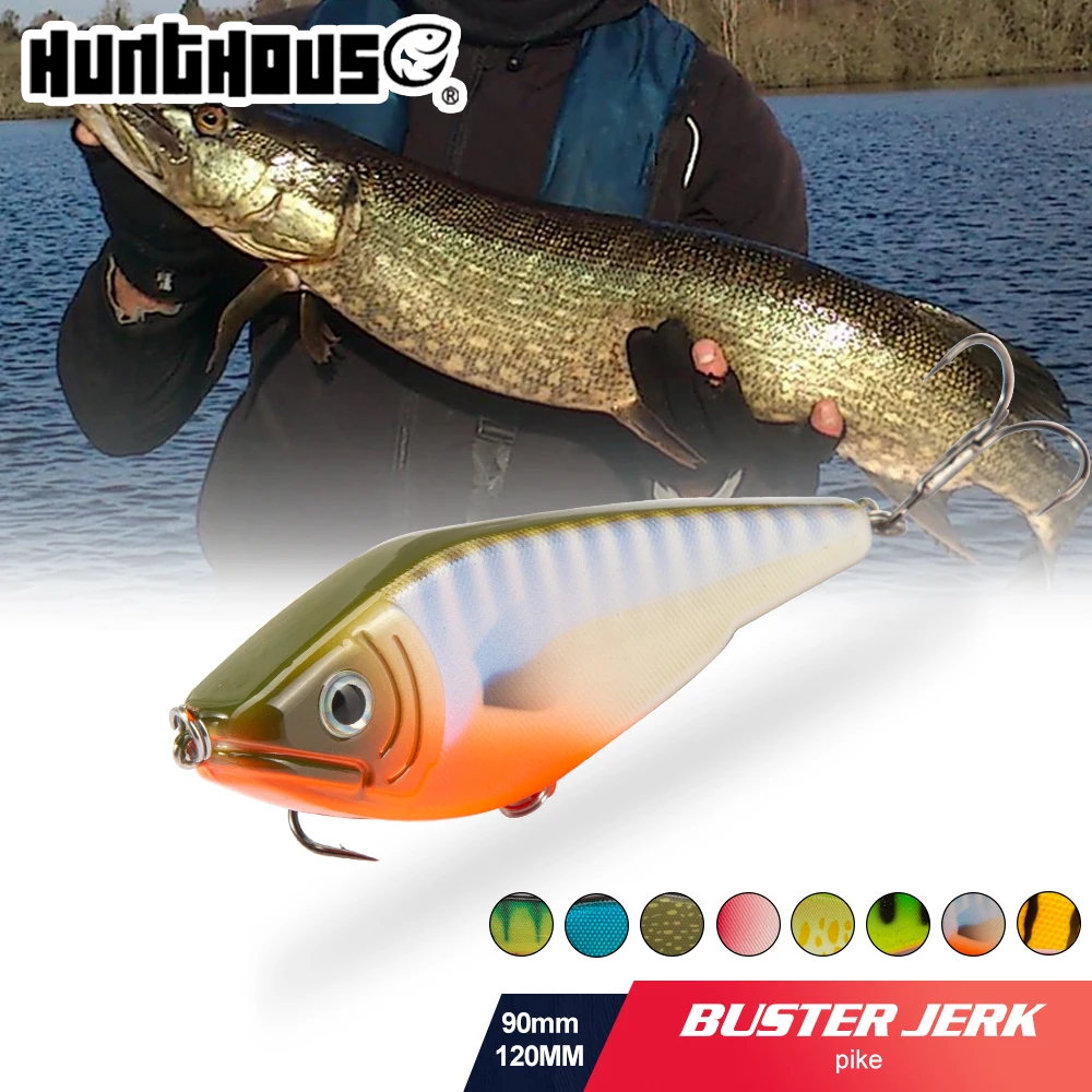 Hunthouse LW518 Muskies Jerkbait Pike Fishing Lure Jerk VIB Musky Baits  Slow Sinking Wobblers For Pike Pesca Leurre Jerkbaits