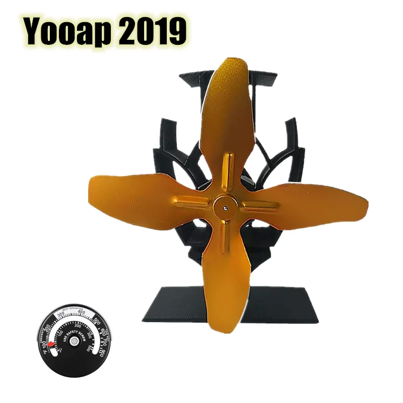 Yooap [2019 update version] automatically starts 4 wings mute physics advanced environmental aluminum fireplace fan