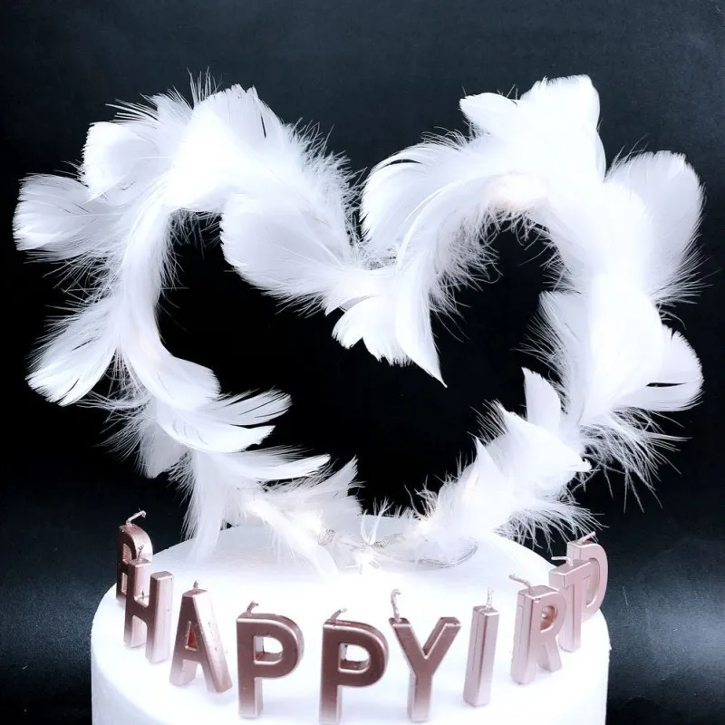 

Cake decoration, feather cake plug-in, ornament, variable net red feather cake decoration