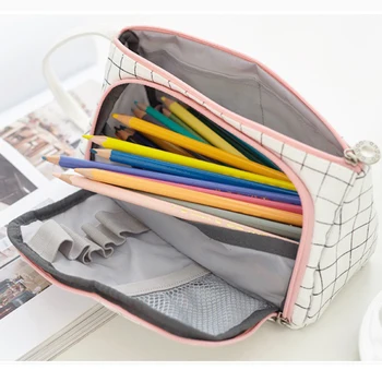 

Big Capacity Pencil Case Bag Pouch Pen Holder for Middle High School Office College Girl Adult Large Storage Pink Stationery Bag
