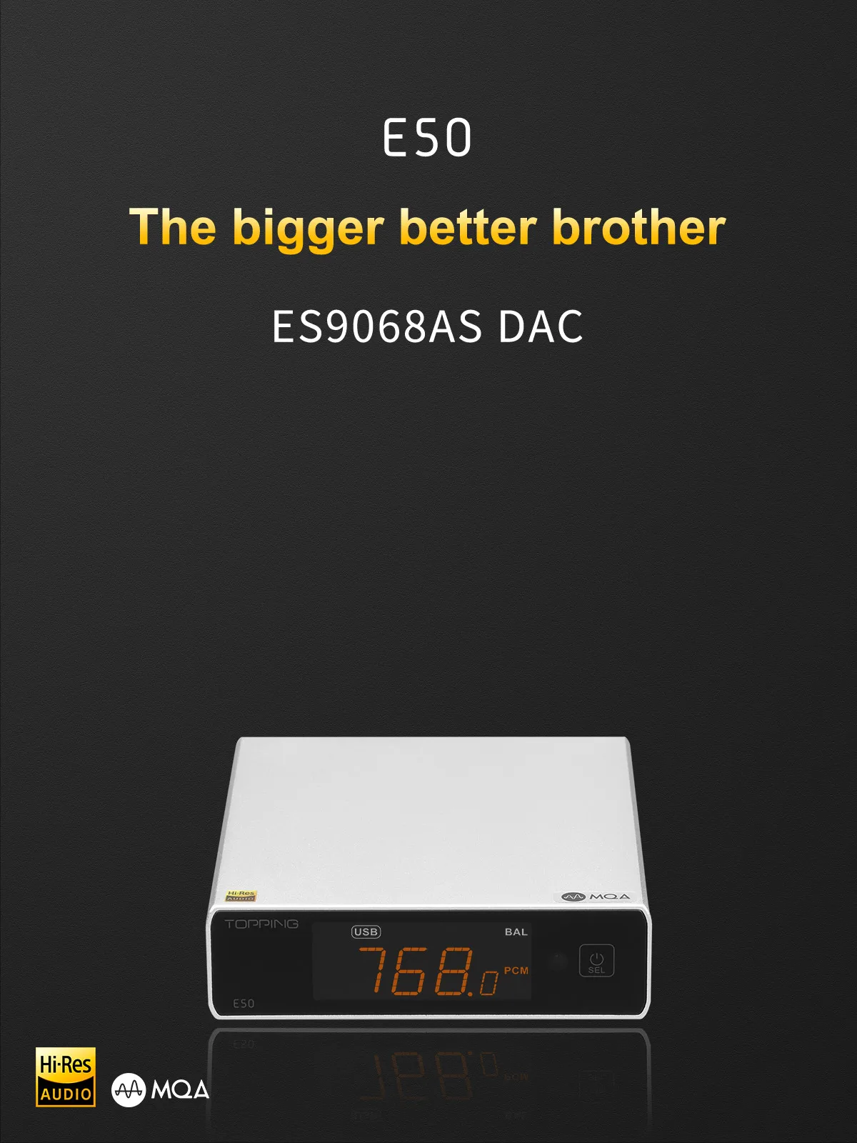 22312円 オリジナル 新登場TOPPING E50 MQA DAC ES9068AS XMOS XU216 DSD512 Native DSD256 DoP PCM768kHz USB COAX OPT入力 RCA TRS出力 デコ
