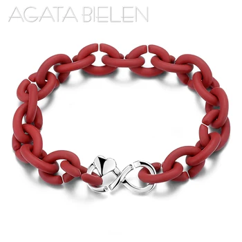 

New Top Quality Lucky Charms Beads Deep red Rubber X Bracelets Couple Men X Style Bead Jewellery European Gift