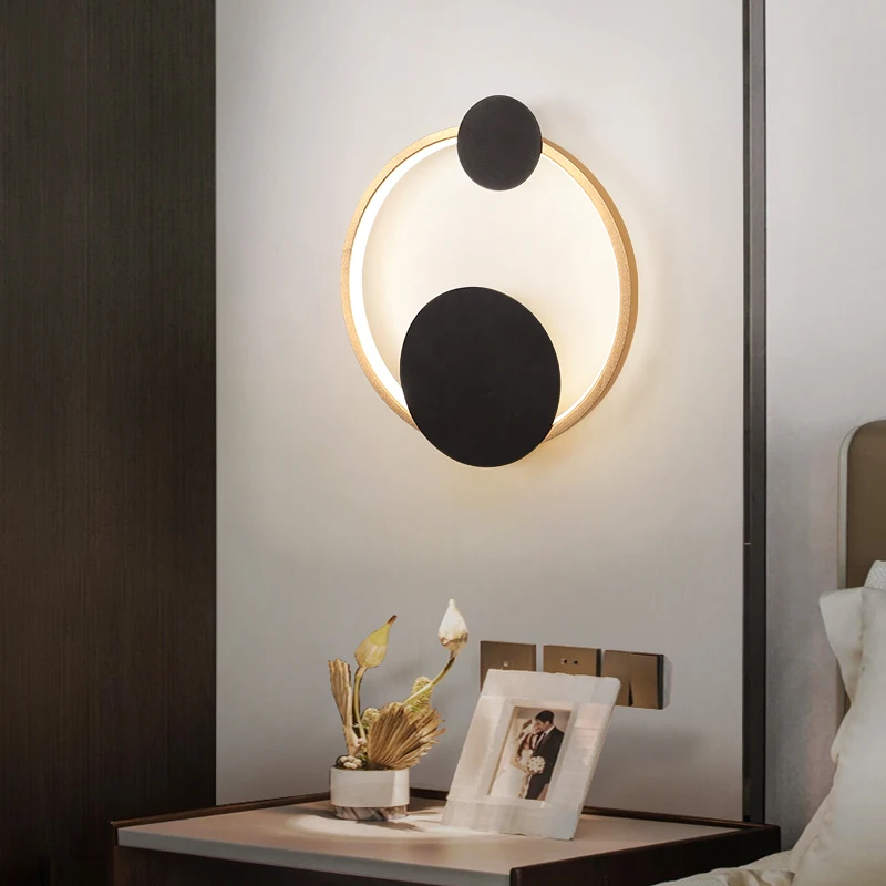 Modern LED Wall Lamps White/Gold With Black Indoor lighting 8ecdde6db90a376d7ab2a4: Oval Gold Black|Oval White Black|Round Gold Black|Round White Black
