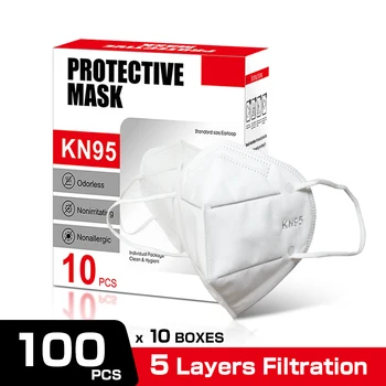 

100PCS Disposable Mask Face Mask 5 Layer Non Woven Mouth Masks Dustproof Earloop Protective Free shipping