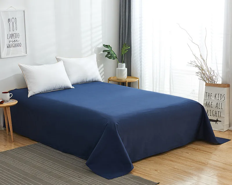 Yaapeet Solid Color Flat Sheet Mattress Cover Bedsheet Polyester Mattress Protector Pad King Size Bed Sheets No pillowcase - Цвет: 2
