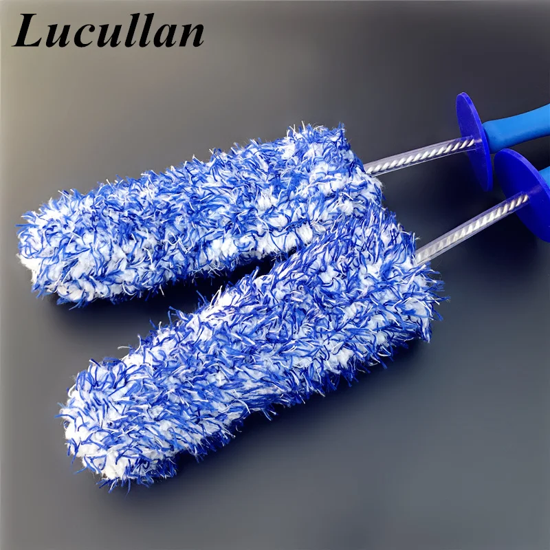 Lucullan 45 Degree Angle Rim Cleaner Handle 3 Dia Super Soft Microfiber  Deep Cleaning Wheel Brush