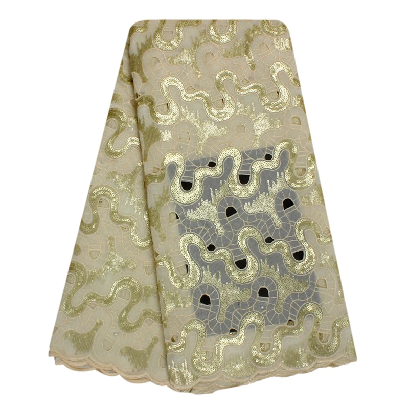 

Bestway Organza Lace Fabric African High Quality Double Mesh Lace Handcut Embroidered Nigerian Rhinestones Sequins Lilac Laces