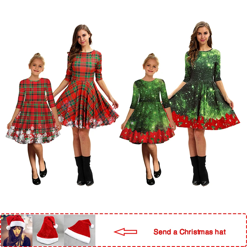

mommy and daughter matching clothes christmas clothes 2019New Autumn mother daughter dresses Fashion christmas pajamas family