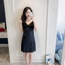 Черный сексуальный женский шелковистый халат для спальни одноразовые нетканые медицинские маски ночная рубашка с v-образным вырезом домашняя одежда ночная рубашка банное платье пижамы халат m-xxl