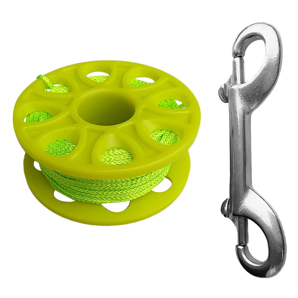 Scuba Diving Finger Spool Reel 30m Line Bolt Snap Double Swivels Clip Gear Equipment Multicolor Scuba Diving Finger Spool