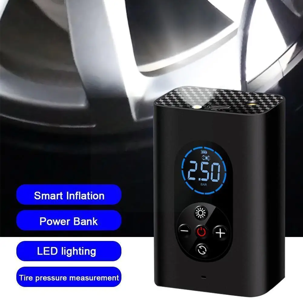 Portable Car Air Compressor Electric Cordless Tire 150 Inflator Air Digital Rechargeable Auto Balls For Car Motorcycle PSI L9V3