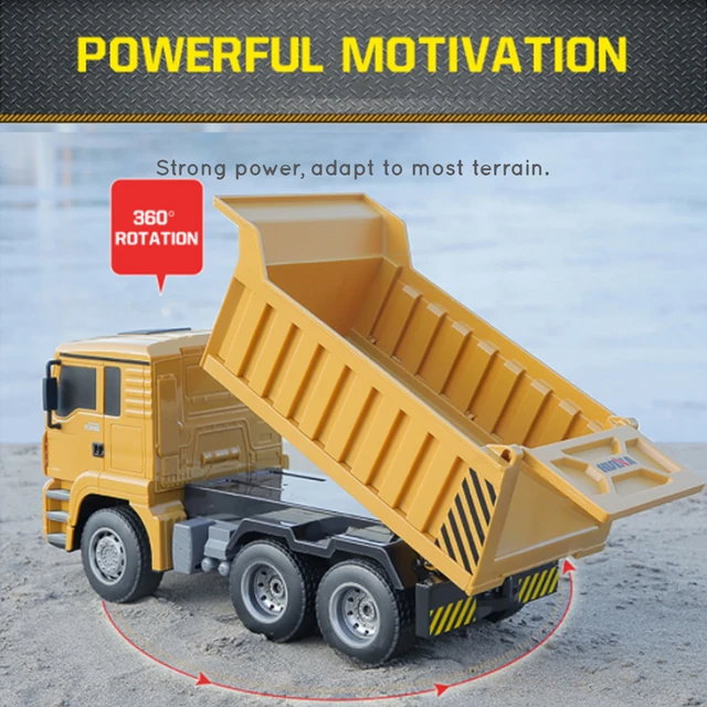 HUINA 1332 RC Dump Truck 1:18 6Channels Electric Car Engineering Vehicle Excavator 2.4G Radio Controlled Cars Toys for Boy 3
