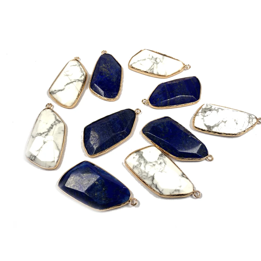 Подвески из натурального камня асимметричные ограненные подвески лазурита Howlite