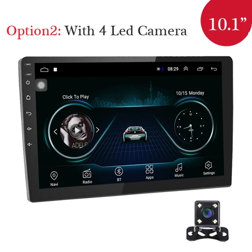 Option 2--10.1 inch AMPrime 2din Автомагнитола 9/1" Android автомобильный мультимедийный плеер gps Wifi Авторадио Bluetooth FM Mirrorlink магнитофон с камерой - Цвет: Option 2--10.1 inch