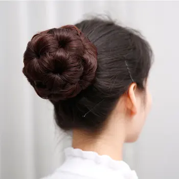 

Liangmo Head Flower For Women Clips Hair Chignon Hair Bun Straight Ponytail Updo Comb Coiled Donut Hair Circle Hairpieces