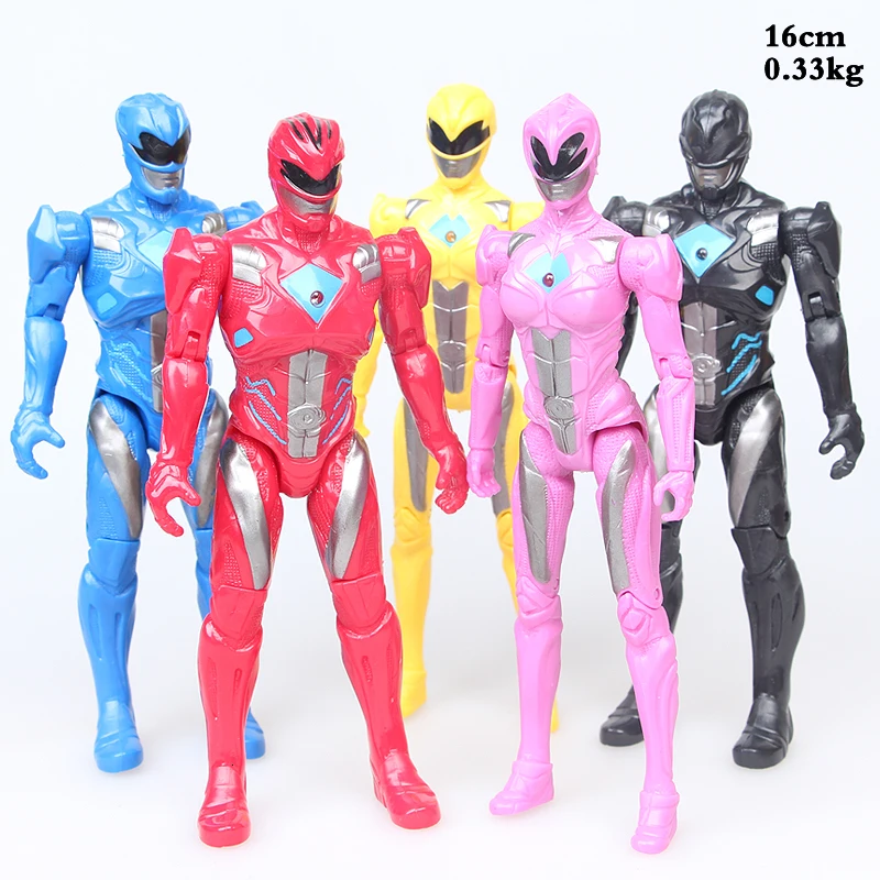 

16CM 5pcs/set Action Figure Christmas Gifts Doll Toys Power Ranger with Light toys for children