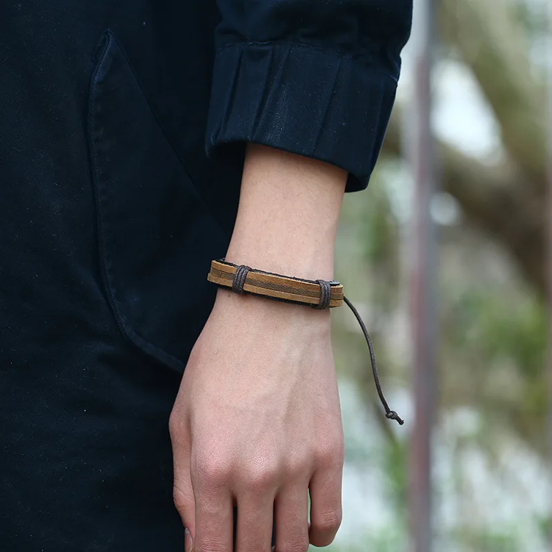 Браслеты и браслеты мужские кожаные Pulseira Masculina ювелирные изделия Шарм Bileklik Pulseiras