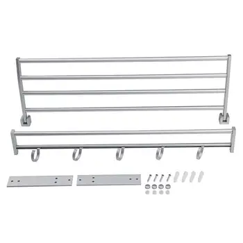 

Modern Double Wall Mounted Bathroom Bath Towel Rails Holder Storage Rack Shelf-ABUX