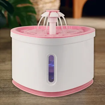 

2020 Pet Cat And Dog USB Interface Heart-shaped LED Light Automatic Water Dispenser Dog Automatic Feeders