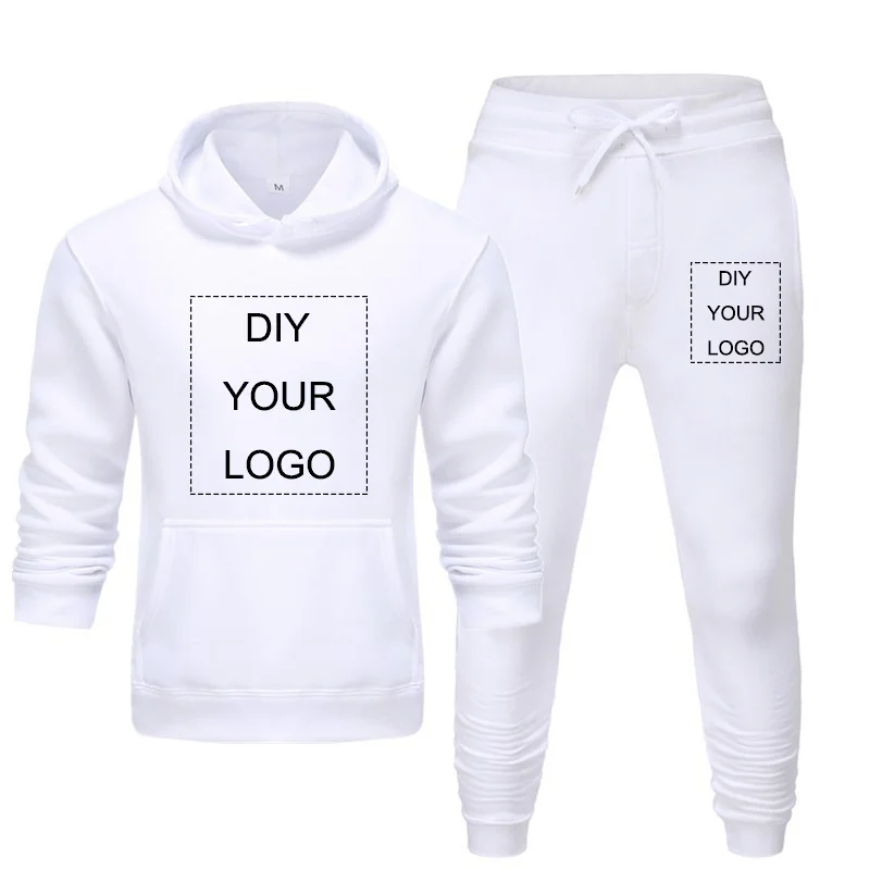  Customized logo Print Hoodies and pants thick Sweatshirt Comfortable Unisex DIY Logo Streetwear tra