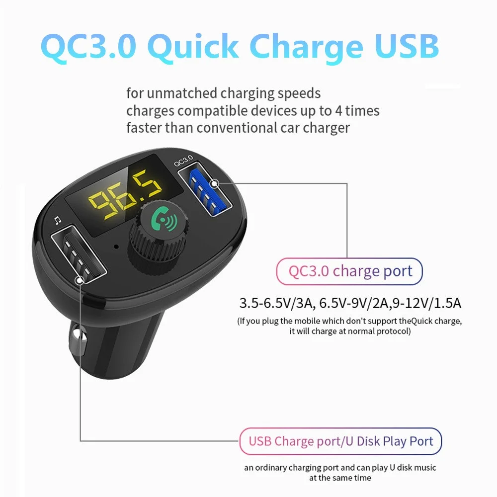 Автомобильное зарядное устройство с двумя USB портами 30 Вт 5 А|Наклейки на