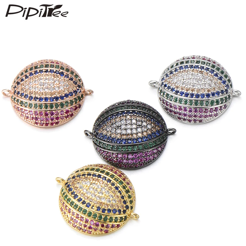 Pipitree классические полусферы в форме с кубическим цирконием камень Бусины