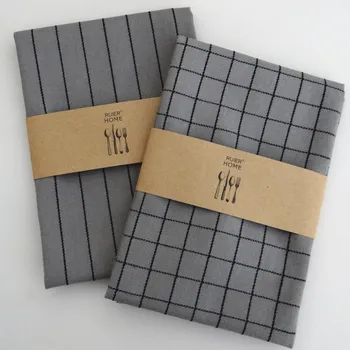 

2pcs/set Cloth Napkins Grey Cotton Series Household Kitchen Napkin Cloth Tea Towel Restaurant Supplies Napkins Cotton