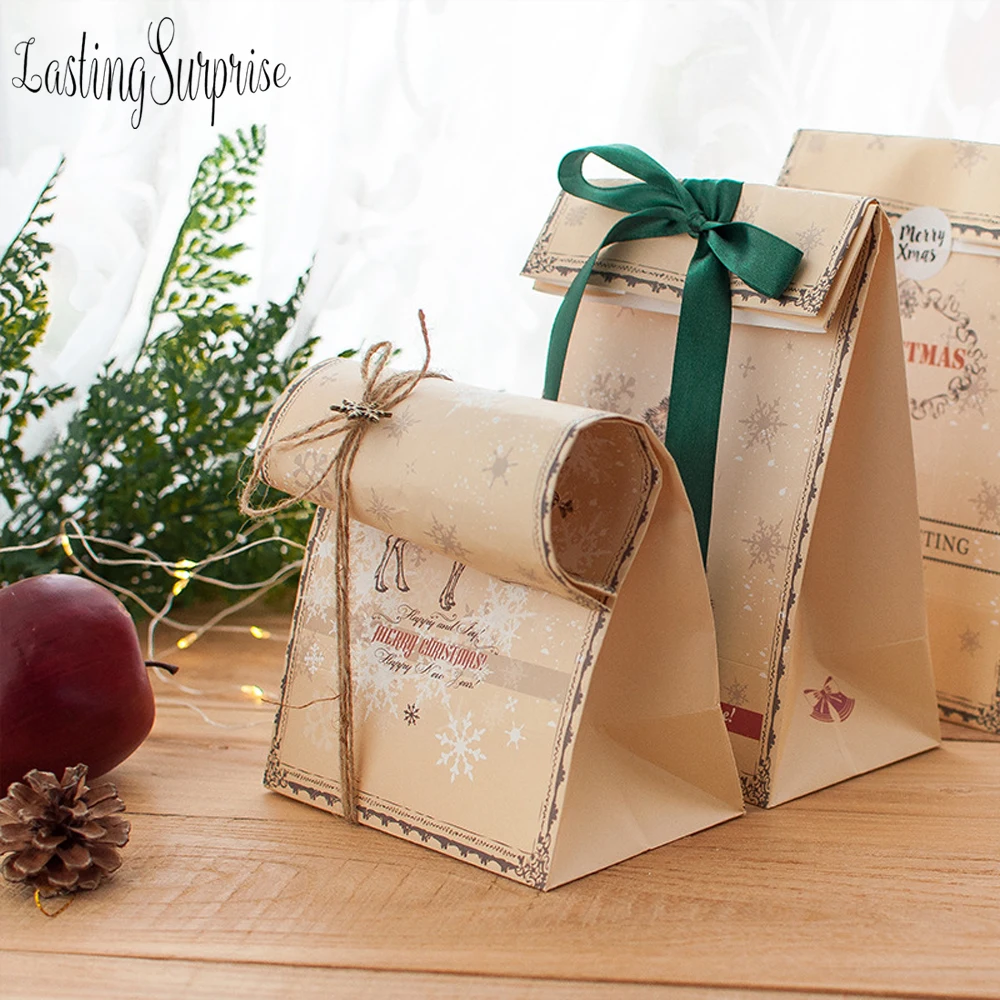 3 шт бумага для поделок в стиле ретро сумка коричневый подарочные пакеты упаковка печенье конфеты еда хлебное Печенье Хлеб орехи пакет для выпечки