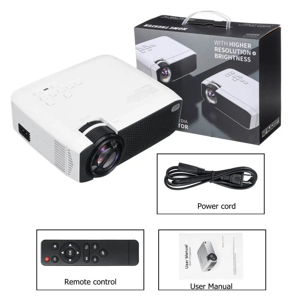E400 проектор 1080P мультимедийный ЖК-проектор 1600 люмен USB экран зеркалирование медиаплеер Поддержка HD Беспроводная синхронизация дисплей для смартфона