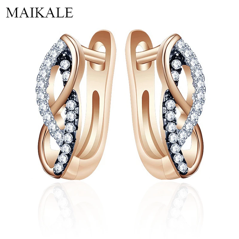 Женские серьги в виде знака бесконечности MAIKALE золотистые/Серебристые