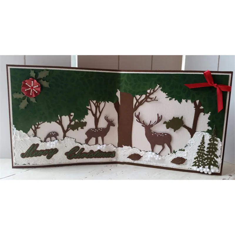 

Naifumodo Christmas Deer Set Metal Cutting Dies Decor DIY New 2019 Scrapbooking for Card Making Embossing Stencil Paper Album