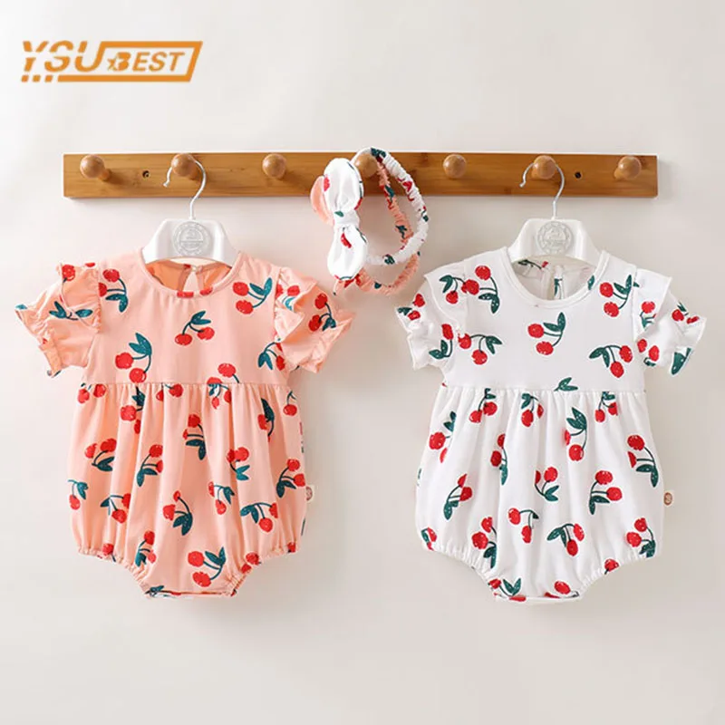 Baby Clothes Cherry Print Bodysuit Baby Cherry Cherry Baby Clothes Toddlers Rompers