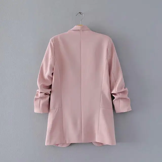 TMODA303 Za 2021 Summer Autumn Elegant Women Workwear Pink Blazer Three Quarter Sleeve Regular Fit Minimalist Office Lady Blazer 2