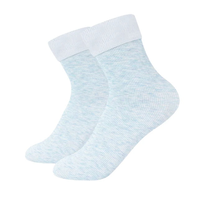 Winter Warmer Women Thicken Thermal Wool Cashmere Snow Socks Seamless Soft Solid Velvet Boots Floor Sleeping Sock for Men Unisex style 2-blue