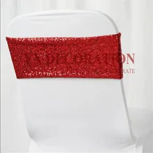 50 шт. обе блестки повязка на стул пояс галстук-бабочка для банкета свадьбы спандекс чехлы для стула украшения