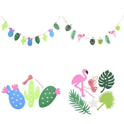 1 комплект фламинго и ананасы подвесные элементы счастливый плакат "с днем рождения" стример ребенок 1 день рождения для мальчиков и девочек