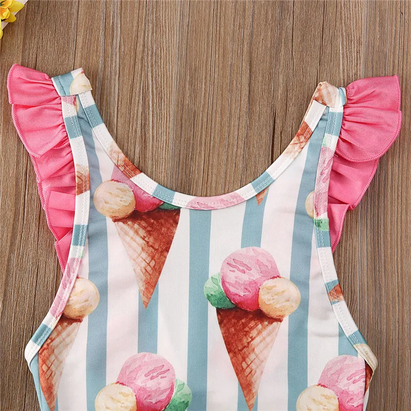Fashion Baby Girl Ruffle Swimwear Summer Sleeveless Backless Swimsuit 2020 new One-piece Bathing Suit Summer Clothes Top Bikini