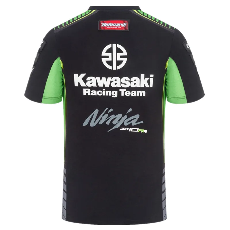 New Moto GP Motocross Motorcycle Polo shirts for kawasaki Racing Team Motorbike men short sleeve casual T shirt black/green