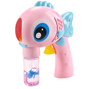 

WEIXINBUY Outdoor Electric Kids Toys For Children Cartoon Fish Soap Blowing Bubbles Gun Machine Water Bubble Maker hot