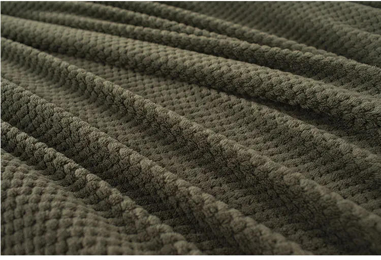Япония Стиль мягкое вафельное фланелевые одеяла однотонные Цвет осень бросить зима диван покрывало не сужающийся книзу массивный комплект одеяла