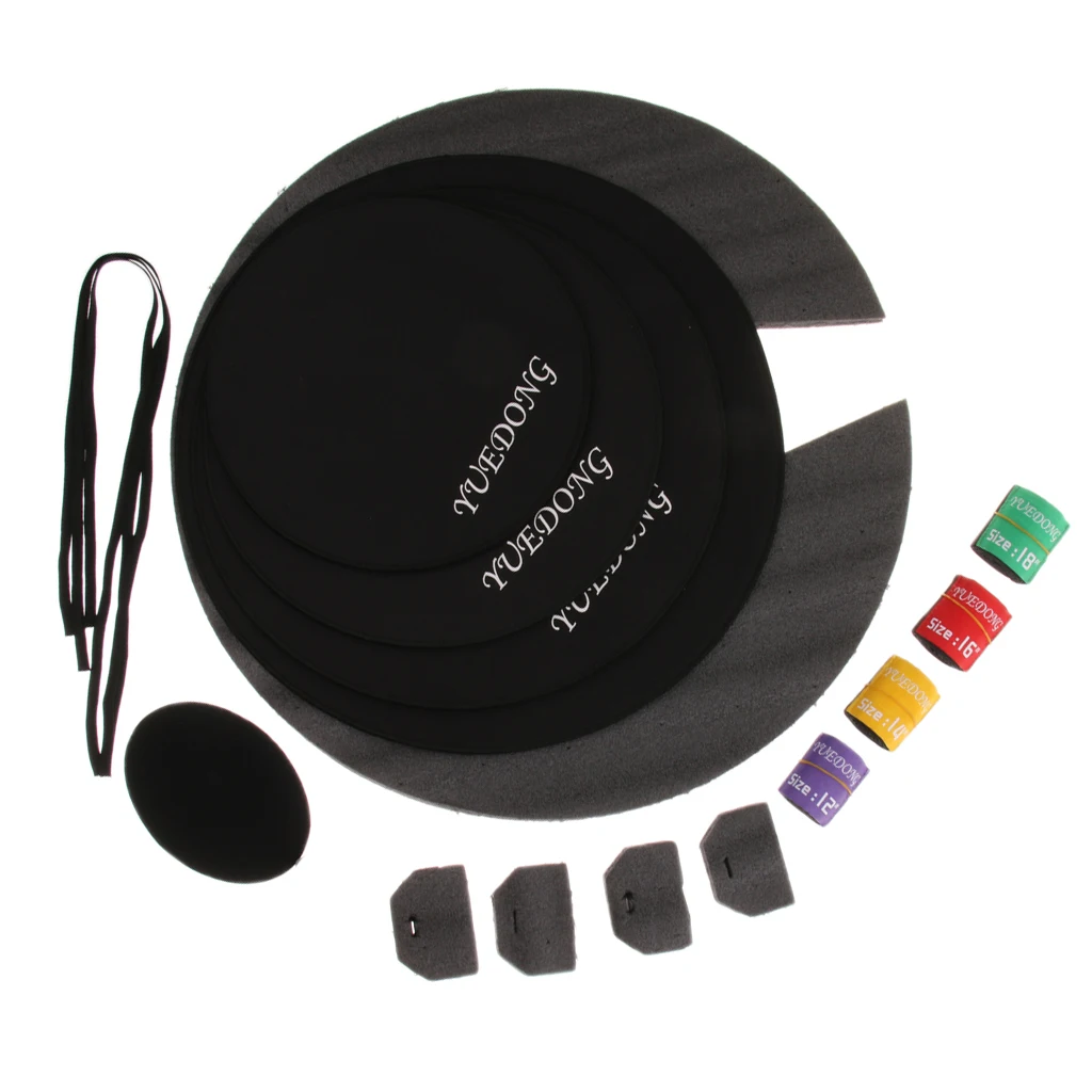 1 Pack Rubber Cymbal/Bass Drum Silencer Dampener Practice Pads Band Mat