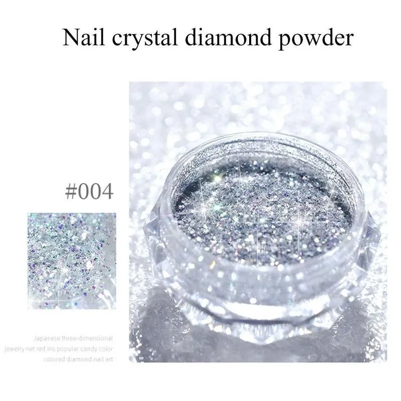 8 Colors Nail Crystal Diamond Powder Rainbow Color Glitter Shiny Pigment Holographic Glass Micro Drill Nails Art Decoration