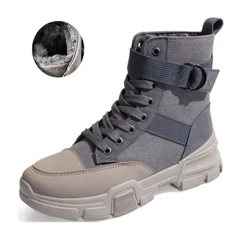 

Women Winter Plush Ankle Boots 2020 Fall Winter Bootee Woman Canvas PU Non-Slip Shoes Ladies Fashion Spring Autumn Boots