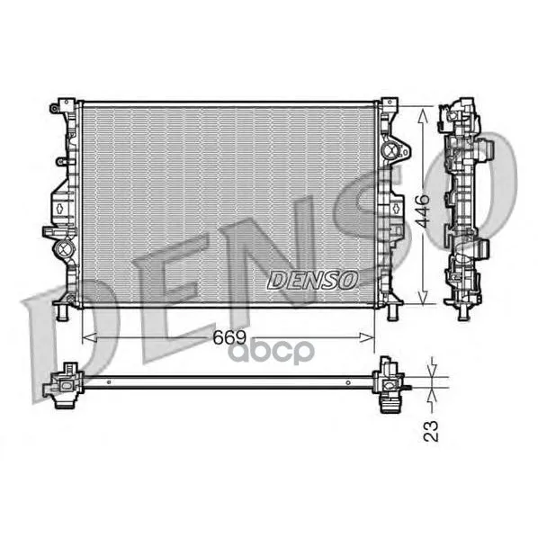 Радиатор Охлаждения 669x446x23 Ford Mondeo Iv 1.6-2.0 07- Denso арт. DRM10077