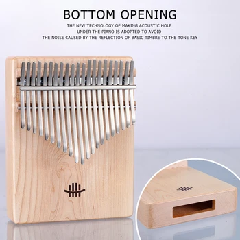 

21 Keys Thumb Piano Mahogany Maple Walnut Acacia with Tuning Hammer Musical Scale Sticker Cloth Bag Musical Instrument