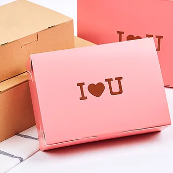 

25pcs Net Red Pink Square Gift Boxes Valentine's Day Christmas Favors Packaging Food Box Birthday Party Faovrs Candy Snack Box