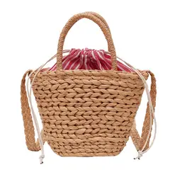 Ins ветро-травяная сумка ручной ретро-ГУ сумка пляжная сумка для отдыха маленькая свежая Приморская мини-тканая сумка женская сумка